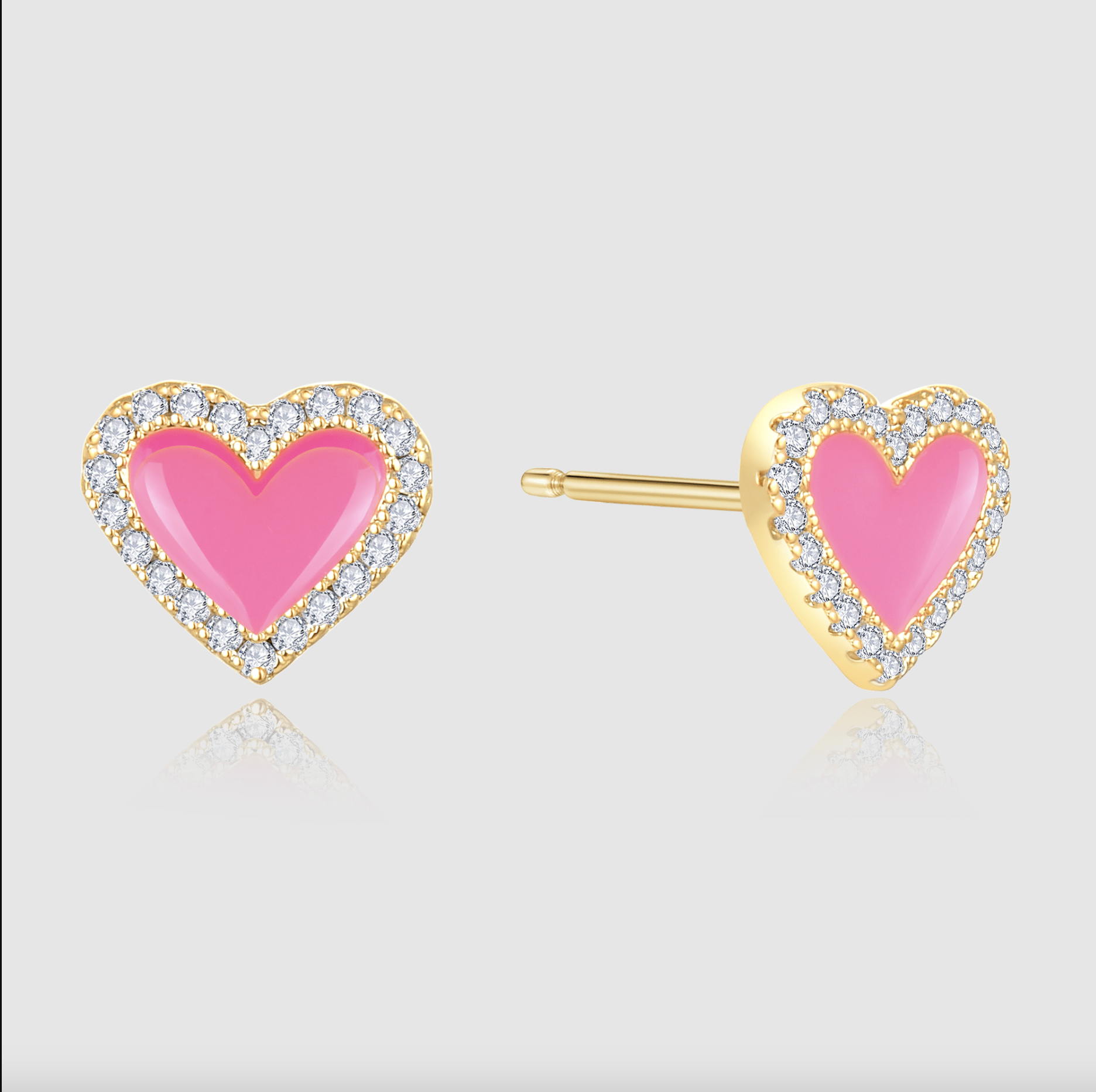 CartaX Red Heart Ear Rings Diamond Jewelry - Valentines Day CaratX Diamond Jewelry